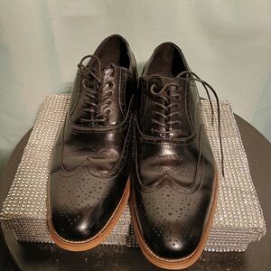 Stacey Adams "Men’s Black Leather Wingtip Oxford Dress Shoes.